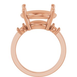 10K Rose Gold 15 mm Round Ring Mounting – image 4