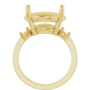 18K Yellow Gold 15 mm Round Ring Mounting – image 4