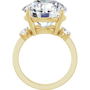 10K Yellow Gold 15 mm Round Ring Mounting – image 3