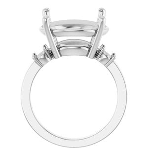 14K White Gold 15 mm Round Ring Mounting – image 4