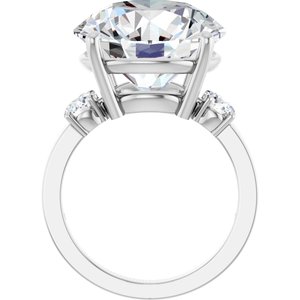 14K White Gold 15 mm Round Ring Mounting – image 3