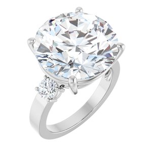 14K X1 White Gold 15 mm Round Ring Mounting