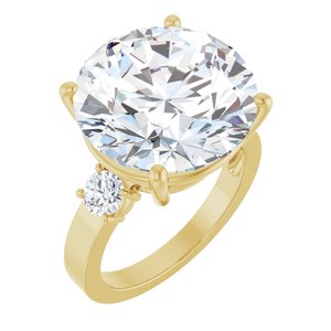 10K Yellow Gold 15 mm Round Ring Mounting