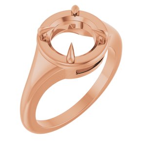 10K Rose Gold 8.2 mm Round Ring Mounting – image 2