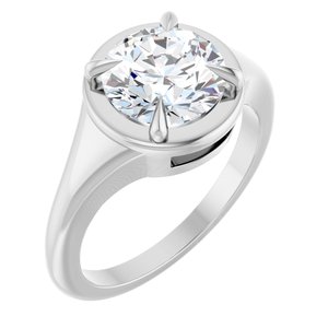 Continuum Sterling Silver 8.2 mm Round Ring Mounting