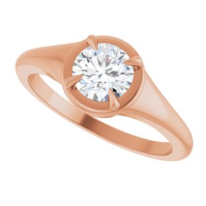 18K Rose Gold 5.8 mm Round Ring Mounting – image 8