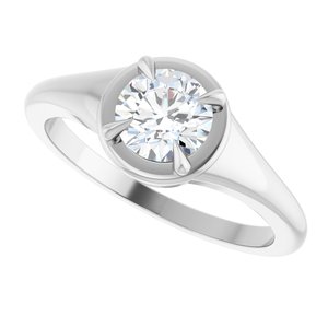 10K White Gold 5.8 mm Round Ring Mounting – image 8