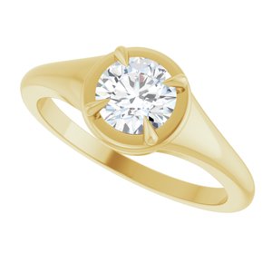 18K Yellow Gold 5.8 mm Round Ring Mounting – image 8