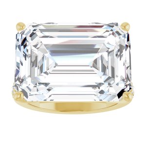 10K Yellow Gold 18x13 mm Emerald Ring Mounting – image 5