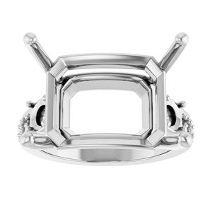 Continuum Sterling Silver 18x13 mm Emerald Ring Mounting – image 6
