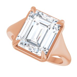 10K Rose Gold 11x9 mm Emerald Ring Mounting – image 8