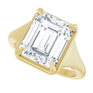 10K Yellow Gold 11x9 mm Emerald Ring Mounting – image 8