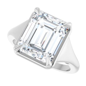 10K White Gold 11x9 mm Emerald Ring Mounting – image 8