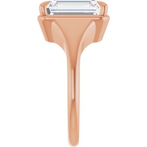 10K Rose Gold 11x9 mm Emerald Ring Mounting – image 7