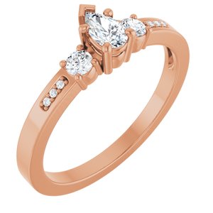 10K Rose Gold 5x3 mm Pear Ring Mounting