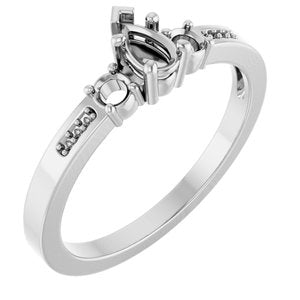 Platinum 5x3 mm Pear Ring Mounting – image 2