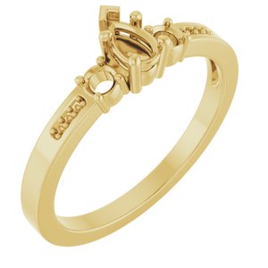 14K Yellow Gold 5x3 mm Pear Ring Mounting – image 2