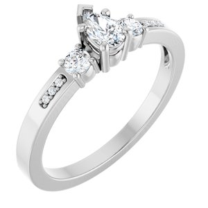 Continuum Sterling Silver 5x3 mm Pear Ring Mounting