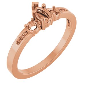 18K Rose Gold 5x3 mm Pear Ring Mounting – image 2