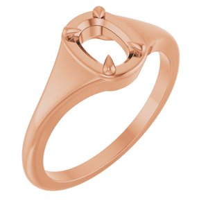 18K Rose Gold 6.5x4.5 mm Elongated Cushion Ring Mounting – image 2