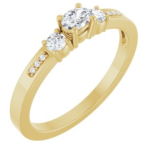 10K Yellow Gold 4x3 mm Oval Ring Mounting