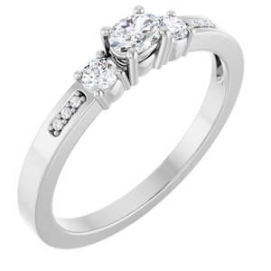 Platinum 4x3 mm Oval Ring Mounting