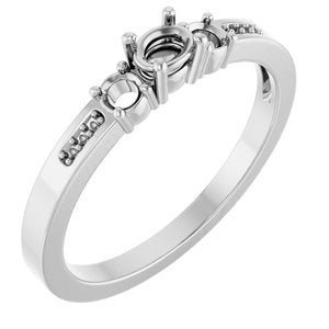 18K White Gold 4x3 mm Oval Ring Mounting – image 2