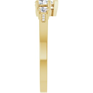 18K Yellow Gold 5x3 mm Pear Ring Mounting – image 7