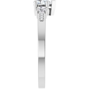 18K White Gold 5x3 mm Pear Ring Mounting – image 7