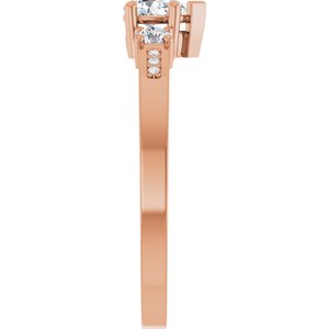 14K Rose Gold 5x3 mm Pear Ring Mounting – image 7