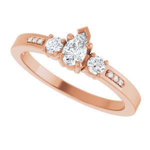 14K Rose Gold 5x3 mm Pear Ring Mounting – image 8