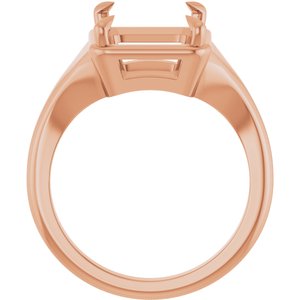 10K Rose Gold 11x9 mm Emerald Ring Mounting – image 4