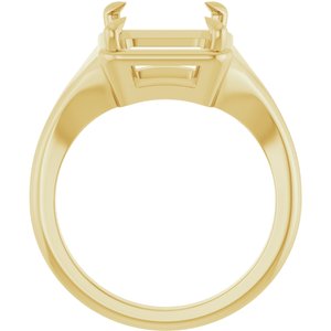 10K Yellow Gold 11x9 mm Emerald Ring Mounting – image 4