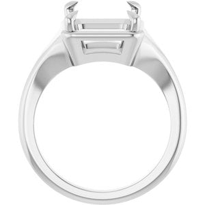 Continuum Sterling Silver 11x9 mm Emerald Ring Mounting – image 4