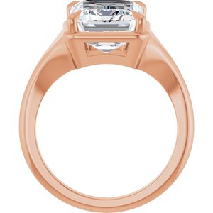 10K Rose Gold 11x9 mm Emerald Ring Mounting – image 3
