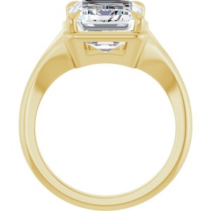 10K Yellow Gold 11x9 mm Emerald Ring Mounting – image 3
