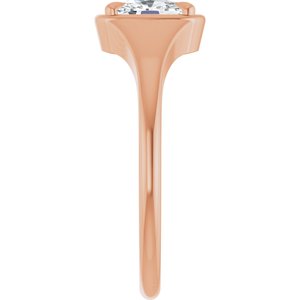 10K Rose Gold 6.5x4.5 mm Elongated Cushion Ring Mounting – image 7