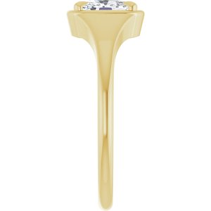 14K Yellow Gold 6.5x4.5 mm Elongated Cushion Ring Mounting – image 7