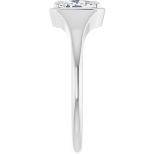 14K X1 White Gold 6.5x4.5 mm Elongated Cushion Ring Mounting – image 7
