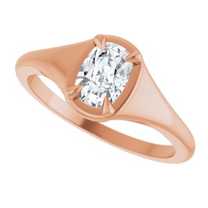 18K Rose Gold 6.5x4.5 mm Elongated Cushion Ring Mounting – image 8