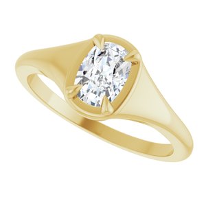 18K Yellow Gold 6.5x4.5 mm Elongated Cushion Ring Mounting – image 8