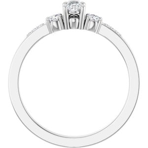 10K White Gold 5x3 mm Pear Ring Mounting – image 3