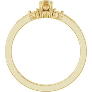 18K Yellow Gold 5x3 mm Pear Ring Mounting – image 4