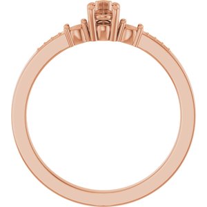 10K Rose Gold 5x3 mm Pear Ring Mounting – image 4