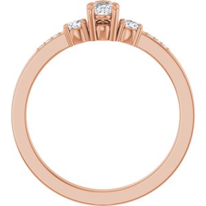 10K Rose Gold 5x3 mm Pear Ring Mounting – image 3