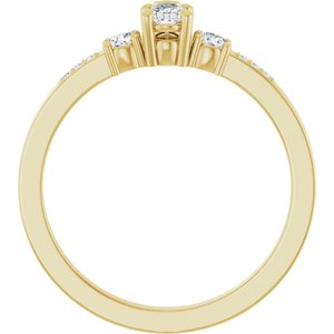 18K Yellow Gold 5x3 mm Pear Ring Mounting – image 3