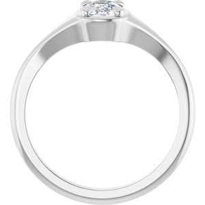 18K White Gold 6.5x4.5 mm Elongated Cushion Ring Mounting – image 3