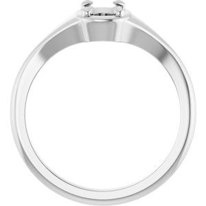 Continuum Sterling Silver 6.5x4.5 mm Elongated Cushion Ring Mounting – image 4