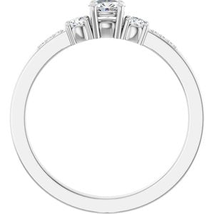 18K White Gold 4x3 mm Oval Ring Mounting – image 3