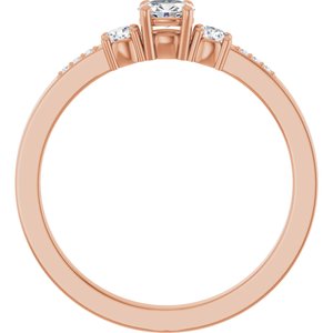 14K Rose Gold 4x3 mm Oval Ring Mounting – image 3